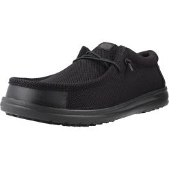 Buty HEY DUDE WALLY WORK CE Czarny. Czarne buty turystyczne Hey dude, bez wzorów, z tkaniny, bez zapięcia, trekkingowe. Za 293.99 zł.