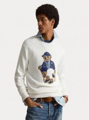 Polo Ralph Lauren Bluza 710B19758001 Biały Regular Fit. Białe bluzy Polo Ralph Lauren, m, bez wzorów, z bawełny, bez kaptura. Za 2,899.00 zł.