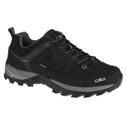 Niskie buty trekkingowe CMP Rigel waterprof. Czarne buty turystyczne CMP, bez wzorów, z zamszu, bez zapięcia, trekkingowe. Za 309.99 zł.