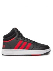 Adidas Sneakersy Hoops 3.0 Mid ID9835 Czarny. Czarne buty sportowe casual Adidas, bez wzorów, ze skóry, bez zapięcia. Za 199.99 zł.