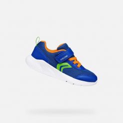 Buty GEOX J SPRINTYE B. Niebieski. Brązowe buty turystyczne Geox, bez wzorów, z syntetyku, bez zapięcia, na fitness i siłownię. Za 197.99 zł.