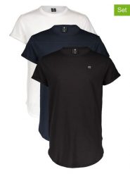 G-Star Koszulki (3 szt.) w kolorze białym, granatowym i czarnym rozmiar: L. Białe bezrękawniki G-Star, l, bez wzorów, z bawełny, bez kołnierzyka, bez ramiączek. Za 179.64 zł.