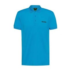 Koszulka Polo męska BOSS Paule Turquoise/Aqua slim fit turkusowa (50512789-442). Niebieskie koszulki polo Boss, m, bez wzorów, bez kołnierzyka, bez ramiączek. Za 309.00 zł.