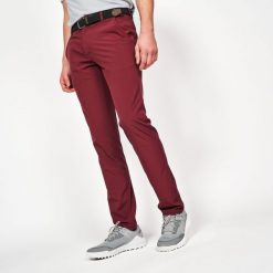 Spodnie do golfa chino męskie Inesis WW500. Fioletowe eleganckie spodnie INESIS, na imprezę, l, z elastanu, sportowe. Za 119.99 zł.