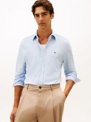 Tommy Hilfiger koszula casual Mężczyźni Regular Fit Bawełna niebieski, L. Niebieskie koszule Tommy Hilfiger, l, bez wzorów, z bawełny, bez kołnierzyka, bez ramiączek. Za 229.95 zł.