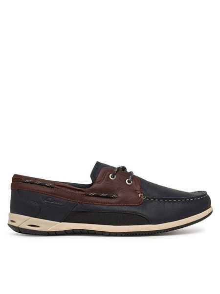 Clarks Półbuty Orson Sail 26186198 Granatowy. Niebieskie eleganckie półbuty Clarks, bez wzorów, ze skóry, bez obcasa, bez zapięcia. Za 519.99 zł.