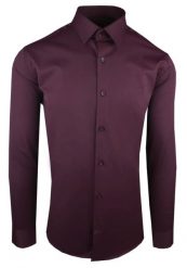 Taliowana Męska Koszula Wizytowa (Elegancka) - Victorio - Bordo. Czerwone koszule Victorio, m, bez wzorów, z bawełny, bez kołnierzyka, bez ramiączek. Za 139.00 zł.