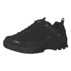 Buty trekkingowe CMP Rigel. Czarne buty turystyczne CMP, bez wzorów, z materiału, bez zapięcia, outdoorowe. Za 366.99 zł.