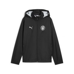 Młodzieżowa kurtka treningowa Manchester City All-Weather PUMA. Czarna kurtki do biegania Puma, l, bez wzorów, bez kaptura, do biegania. Za 349.00 zł.