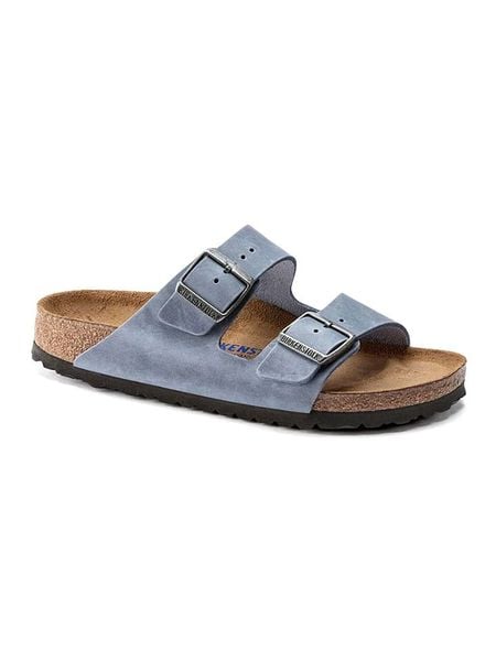 Birkenstock Skórzane klapki "Arizona" w kolorze błękitnym rozmiar: 44. Niebieskie klapki Birkenstock, ze skóry. Za 476.45 zł.