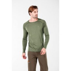 Koszulka termoaktywna męska Woolona Remus z długim rękawem 100% Merino. Zielone bielizna termoaktywna WOOLONA, l, bez wzorów, z wełny, bez ramiączek. W wyprzedaży za 306.00 zł.