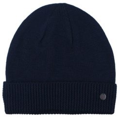 Ciepła, Wełnina Czapka (Beanie) - V. Fraas - Granatowa. Niebieskie czapki zimowe V. Fraas, bez wzorów, z tkaniny. Za 45.00 zł.