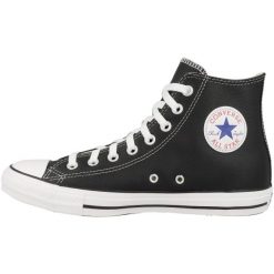 Trampki Converse Chuck Taylor HI Leather, Dla obu płci. Czarne trampki Converse, bez wzorów, bez zapięcia. Za 590.00 zł.