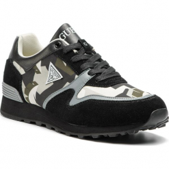 Sneakersy GUESS - New Charlie FM5NCH FAP12 BLACK. Czarne buty sportowe casual marki Guess, z aplikacjami, z materiału. Za 439.00 zł.