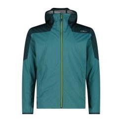 Kurtka trekkingowa z fixowanym kapturem CMP. Zielone kurtki softshell CMP, bez wzorów, z softshellu. Za 436.80 zł.