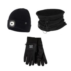 Zestaw termoaktywny unisex – Czapka/Komin/Rękawiczki. Czarne rękawiczki HEAT KEEPER, bez wzorów, z poliamidu. W wyprzedaży za 194.00 zł.