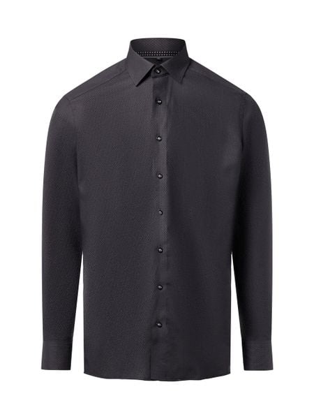 Finshley & Harding Koszula męska - Easy Care Mężczyźni Modern Fit Bawełna szary wzorzysty, 43. Szare koszule Finshley & Harding, m, bez wzorów, z bawełny, bez kołnierzyka, bez ramiączek. Za 199.95 zł.