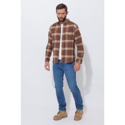 Koszula flanelowa w kratę Carhartt Rugged Flex Midweight. Brązowe koszule Carhartt, l, bez wzorów, bez kołnierzyka, bez ramiączek. Za 240.91 zł.