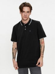 Wrangler Polo 112350404 Czarny Regular Fit. Czarne koszulki polo Wrangler, m, bez wzorów, z bawełny, bez kołnierzyka, bez ramiączek. Za 99.99 zł.