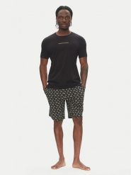 Emporio Armani Underwear Piżama EM000400 AF10793 FC063 Czarny Regular Fit. Czarne piżamy Emporio Armani Underwear, m, bez wzorów, z bawełny, bez ramiączek. Za 499.99 zł.