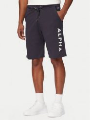 Alpha Industries Szorty sportowe Jersey 116366 Granatowy Regular Fit. Niebieskie krótkie spodenki sportowe Alpha Industries, m, bez wzorów, z bawełny. Za 169.99 zł.