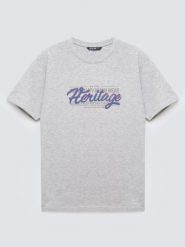 Koszulka męska z nadrukiem szara Keren 902. Szare t-shirty BIG STAR, l, bez wzorów, z bawełny, bez kołnierzyka, bez ramiączek. Za 99.99 zł.