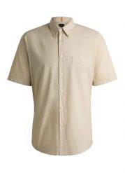 Koszula męska BOSS Relegant_6-short_M Light Beige (50537331-271). Brązowe koszule Boss, m, bez wzorów, bez kołnierzyka, bez ramiączek. Za 229.00 zł.