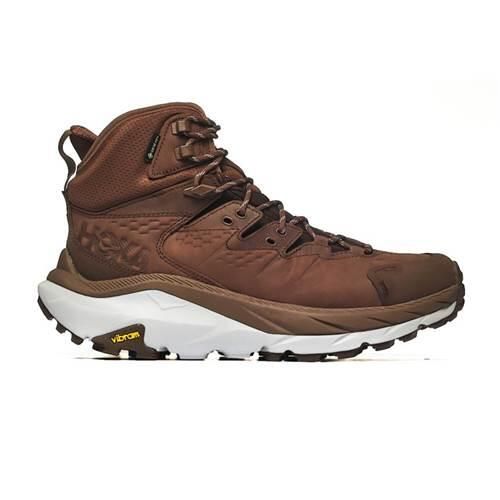Buty trekkingowe męskie Hoka One One M Kaha 2 Gtx. Brązowe buty trekkingowe Hoka One One, bez wzorów, z materiału, bez zapięcia. Za 599.00 zł.