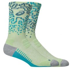 Skarpetki sportowe dla dorosłych Performance Run Crew Sock. Żółte skarpetki sportowe ASICS, bez wzorów, z elastanu. Za 79.99 zł.