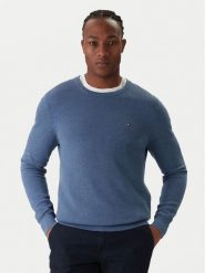 Tommy Hilfiger Sweter Essential MW0MW36347 Niebieski Regular Fit. Niebieskie swetry rozpinane Tommy Hilfiger, m, bez wzorów, z bawełny, bez kołnierzyka, bez ramiączek. Za 429.99 zł.
