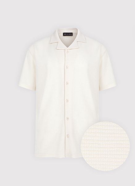 PAKO LORENTE - Dzianinowa beżowa koszula męska. Brązowe koszule Pako Lorente, na lato, m, bez wzorów, z bawełny, bez kołnierzyka, bez ramiączek. Za 99.99 zł.