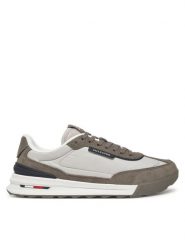 Tommy Hilfiger Sneakersy Retro Runner Nylon Mix FM0FM05523 Beżowy. Brązowe buty sportowe casual Tommy Hilfiger, bez wzorów, z nylonu, bez zapięcia. Za 529.99 zł.