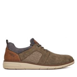 Półbuty Rieker. Czarne eleganckie półbuty Rieker, bez wzorów, bez obcasa, bez zapięcia. Za 379.99 zł.