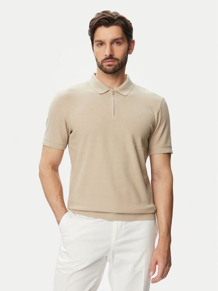 JOOP! Polo Jj-Tibaris 30103411 Beżowy Regular Fit. Brązowe koszulki polo JOOP!, l, bez wzorów, z bawełny, bez kołnierzyka, bez ramiączek. Za 554.99 zł.