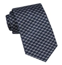 Modny Męski Krawat - Alties - Granatowy w Regularny Wzór. Niebieskie krawaty i muchy Alties, bez wzorów, z tkaniny. Za 49.00 zł.
