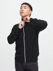 Blend Sweter 20715852 Czarny Regular Fit. Czarne swetry rozpinane Blend, m, bez wzorów, z bawełny, bez kołnierzyka, bez ramiączek. Za 129.99 zł.