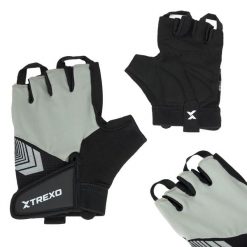 Rękawiczki na siłownie XTREXO GG1. Szare rękawiczki TREXO, bez wzorów. Za 39.99 zł.