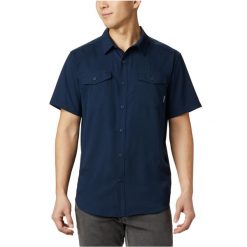 Koszula sportowa męska Utilizer II Solid Short Sleeve Shirt. Niebieskie koszule Columbia, m, bez wzorów, z poliesteru, bez kołnierzyka, bez ramiączek. Za 199.99 zł.