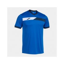 Jersey Joma. Niebieskie t-shirty sportowe Joma, bez wzorów, z jersey, bez ramiączek, do piłki nożnej. W wyprzedaży za 108.15 zł.