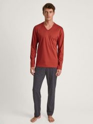 Calida Piżama w kolorze czerwono-granatowym rozmiar: XXL. Czerwone piżamy Calida, xxl, bez wzorów, z bawełny, bez ramiączek. Za 175.26 zł.