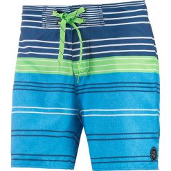 Szorty kąpielowe w kolorze niebiesko-zielonym. Klapki marki Swimwear. W wyprzedaży za 96.95 zł.