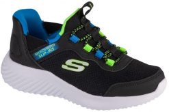 Buty SKECHERS 403822L SLIP-INS Czarny. Białe buty turystyczne Skechers, bez wzorów, z materiału, bez zapięcia, trekkingowe. Za 191.99 zł.