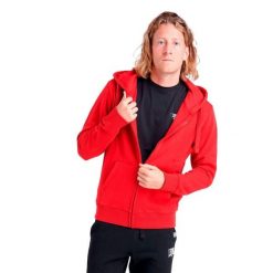 Bluza z bawełna z kaptur na czas wolny na co dzień. Czerwone bluzy LEONE 1947 APPAREL, bez wzorów, z bawełny, bez kaptura. W wyprzedaży za 149.08 zł.