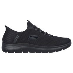 Buty sportowe Sneakersy męskie, Skechers Summits - High Range Slip-Ins. Czarne buty sportowe casual Skechers, bez wzorów, z syntetyku, bez zapięcia. Za 383.12 zł.
