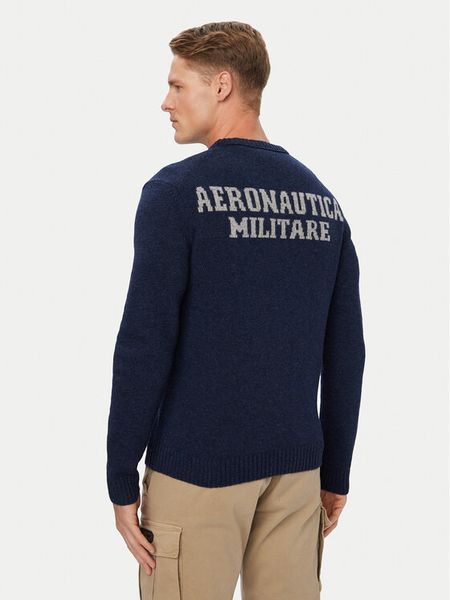 Aeronautica Militare Sweter 262MA1645UL00924 Granatowy Regular Fit. Niebieskie swetry rozpinane Aeronautica Militare, l, bez wzorów, z wełny, bez kołnierzyka, bez ramiączek. Za 594.99 zł.