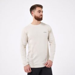 Koszulka tenisowa męska długi rękaw Artengo TTS Thermic. Białe bluzy ARTENGO, m, bez wzorów, z elastanu, bez kaptura. Za 99.99 zł.