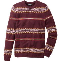 Sweter Regular Fit bonprix bordowy. Swetry nierozpinane bonprix. Za 34.99 zł.