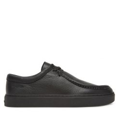 Półbuty Calvin Klein. Czarne eleganckie półbuty CALVIN KLEIN, bez wzorów, bez obcasa, bez zapięcia. Za 699.99 zł.
