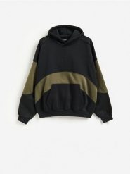 Bluza z kapturem - czarny. Czarne bluzy z kapturem Reserved, l, bez wzorów, z bawełny, z kapturem. Za 159.99 zł.
