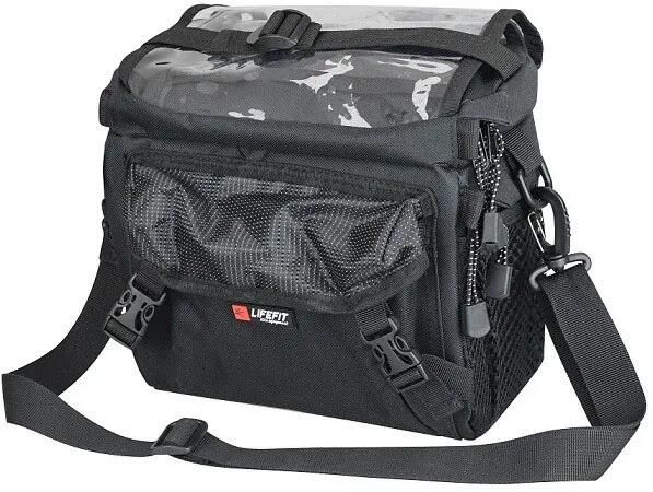 Torba na kierownicę Lifefit MTB czarna. Czarne torby na ramię Erima, bez wzorów, z tkaniny, na ramię, bez dodatków. Za 191.99 zł.